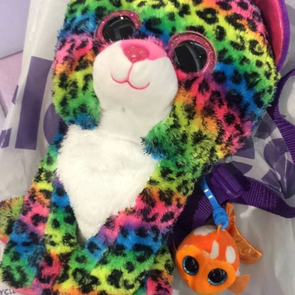 Rainbow Leopard Rave Mini Backpack/Keychain 